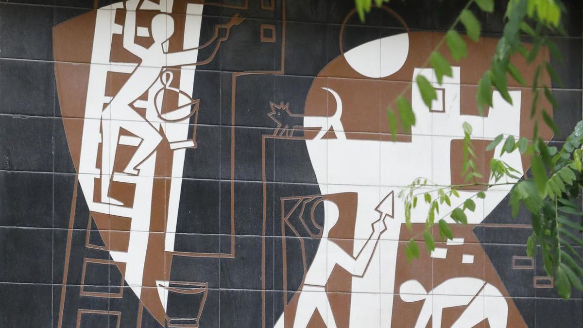 Fragmento del mural de César Manrique en Santa Cruz de Marcenado