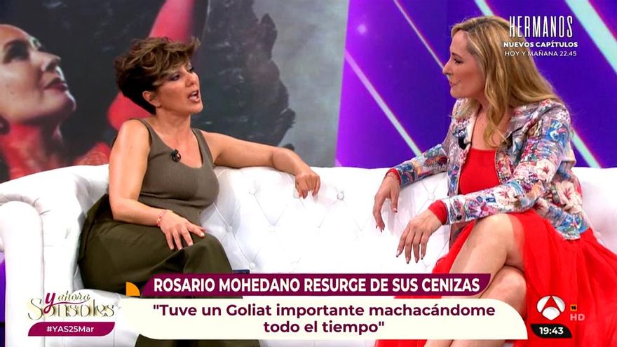 Chayo Mohedano reaparece en 'Y ahora Sonsoles' con 'recados' a 'Sálvame': "Tuve un Goliat machacándome todos los días"