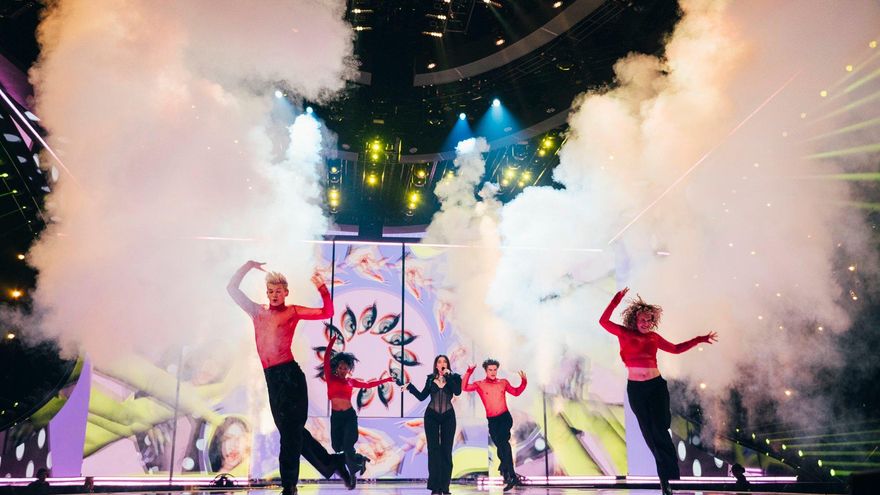 Mae Muller en su segundo ensayo en Eurovisión 2023