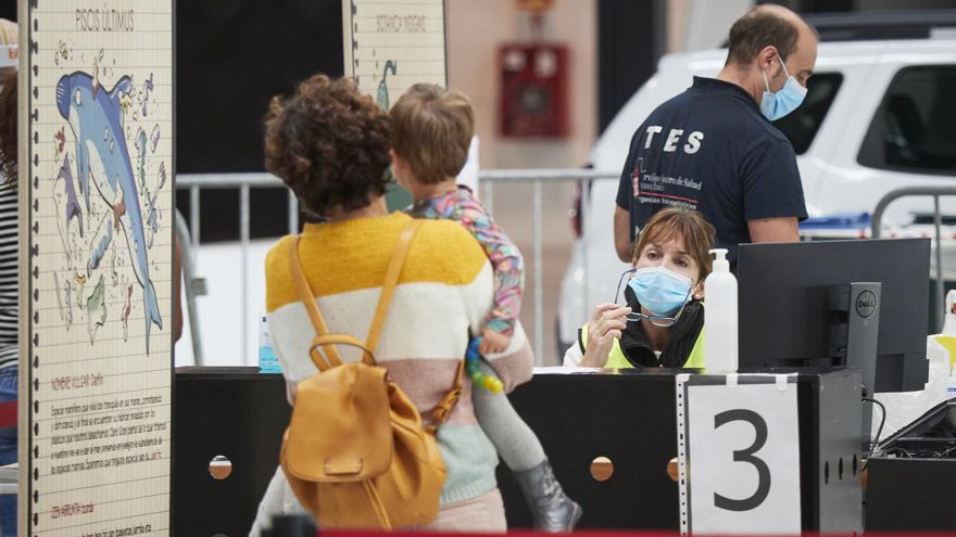 Recinto Ferial de Navarra, en Pamplona, donde el Departamento de Salud del Gobierno de Navarra realiza pruebas PCR de detección del Covid-19.