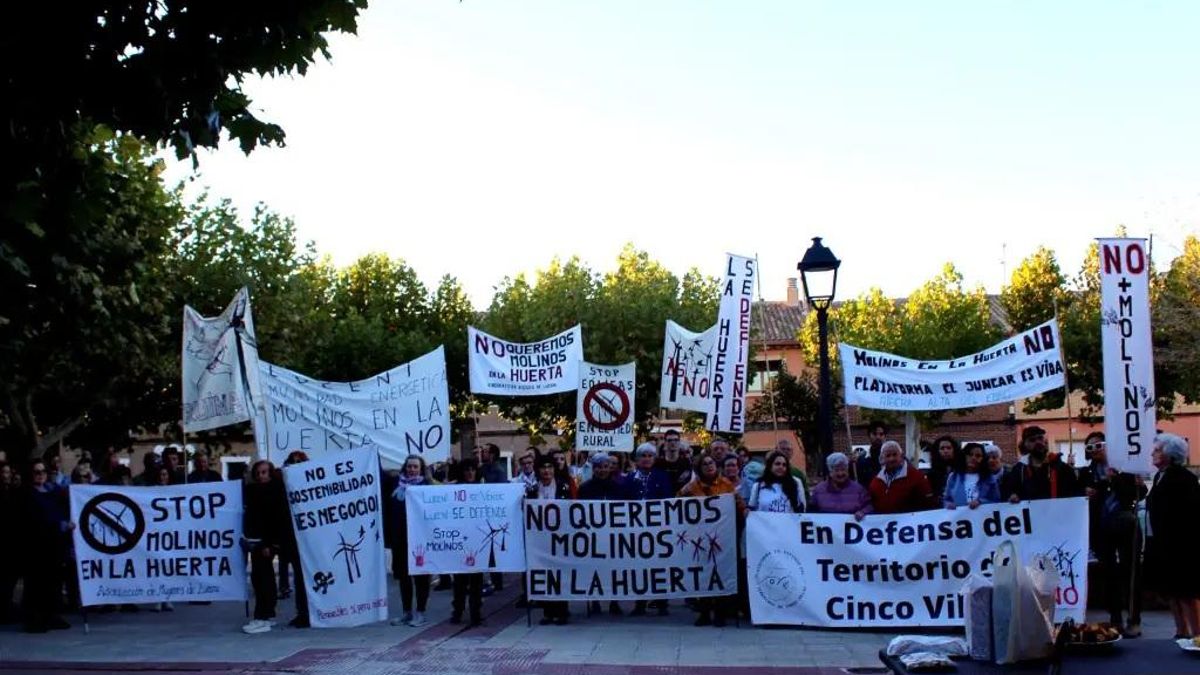 Protestas vecinales contra los molinos en la Ribera Alta Ebro