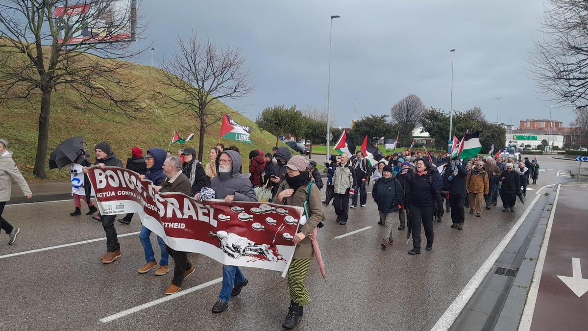 Manifestación de Interpueblos contra el genocidio en Palestina, en 2026.