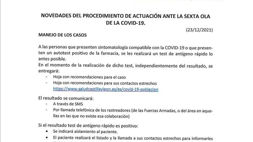 Castilla y León elabora un protocolo de sexta ola que deja el rastreo de contactos a los propios positivos