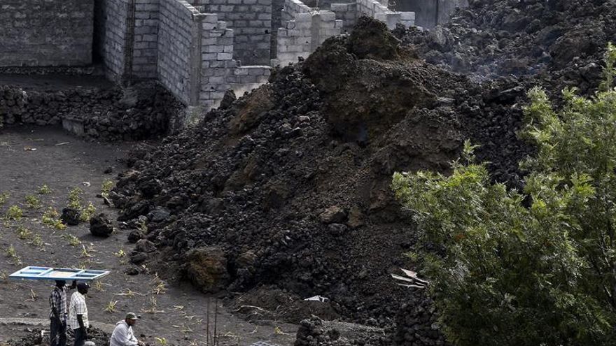 El avance de la colada de lava en Chã das Caldeiras.