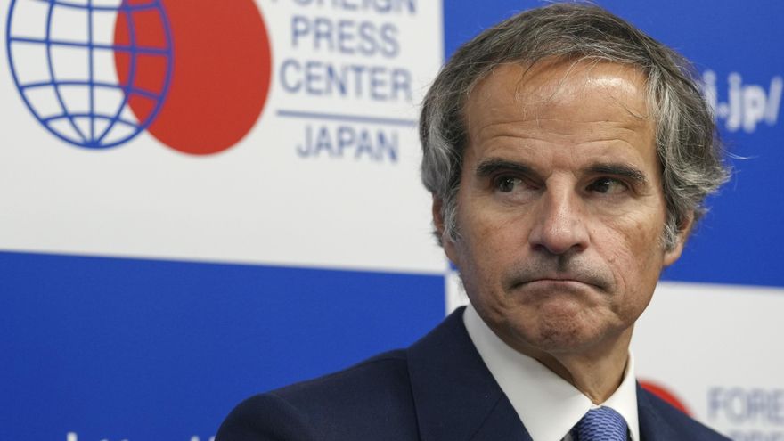 Director General of the IAEA Rafael Grossi attends press briefing in Tokyo