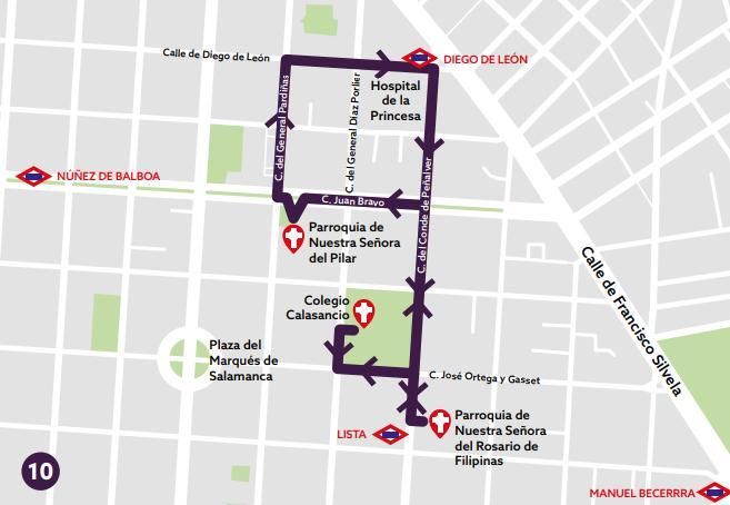 Recorrido de la procesión de Jesús El Divino Cautivo del Jueves Santo