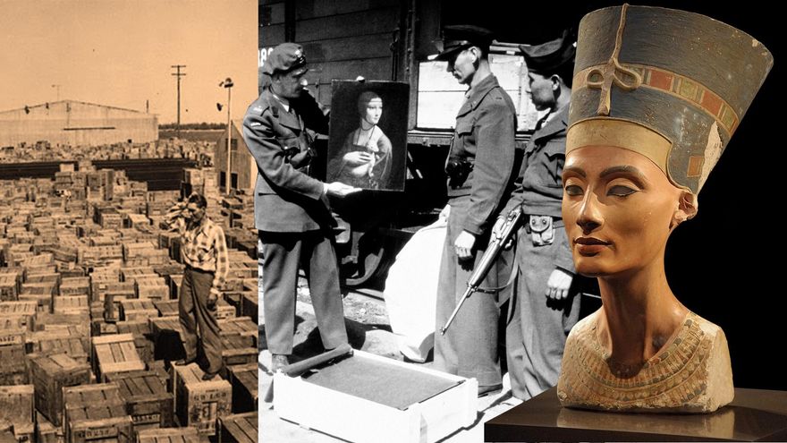 Expolios:  El claustro de Sacramenia empaquetado piedra a piedra en Florida, los famosos soldados de EEUU "Monuments Men" con una obra recuperada de Da Vinci y el busto de Nefertiti expuesto en Berlín