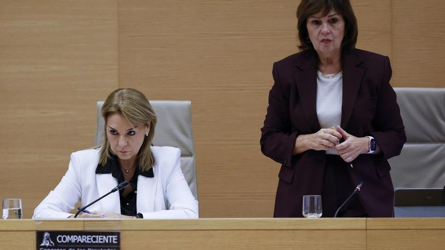 La vicepresidenta valenciana, Susana Camarero, al inicio de su comparecencia de este lunes.