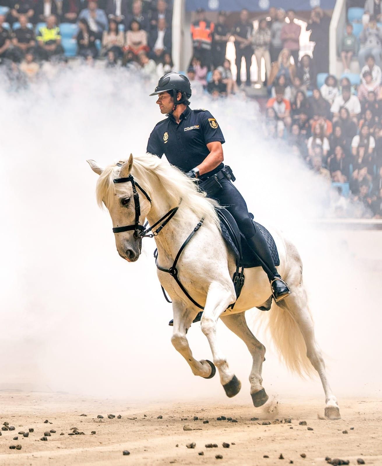 Un agente de la Policía Nacional, montado a caballo, en una exhibición anterior