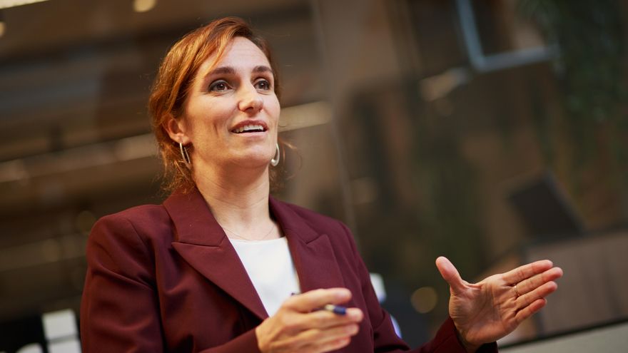 Mónica García durante la entrevista con elDiario.es.
