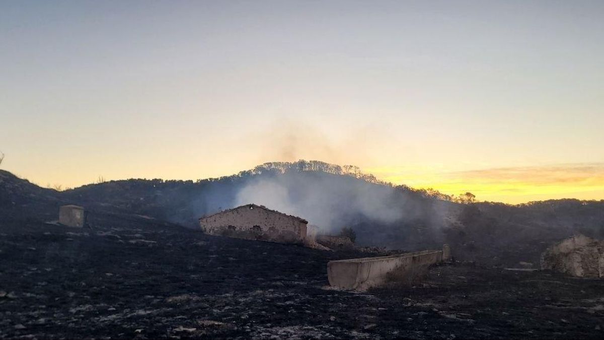 El incendio de Leciñena da un respiro: el perímetro se mantiene contenido en 3.300 hectáreas tras una noche favorable