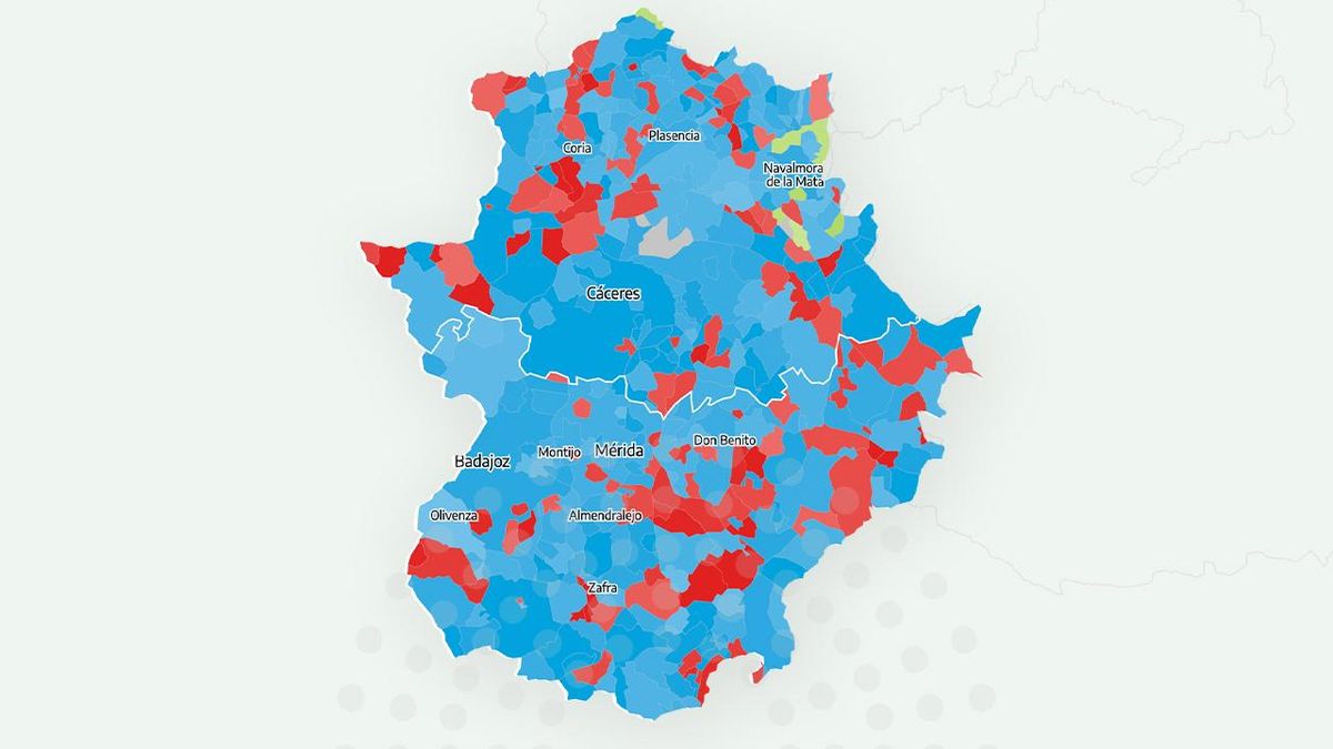 Los resultados de las elecciones en Extremadura 2025, municipio a municipio