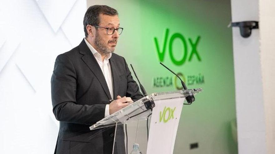 El portavoz nacional de Vox, José Antonio Fúster, en rueda de prensa a 20 de julio de 2026
