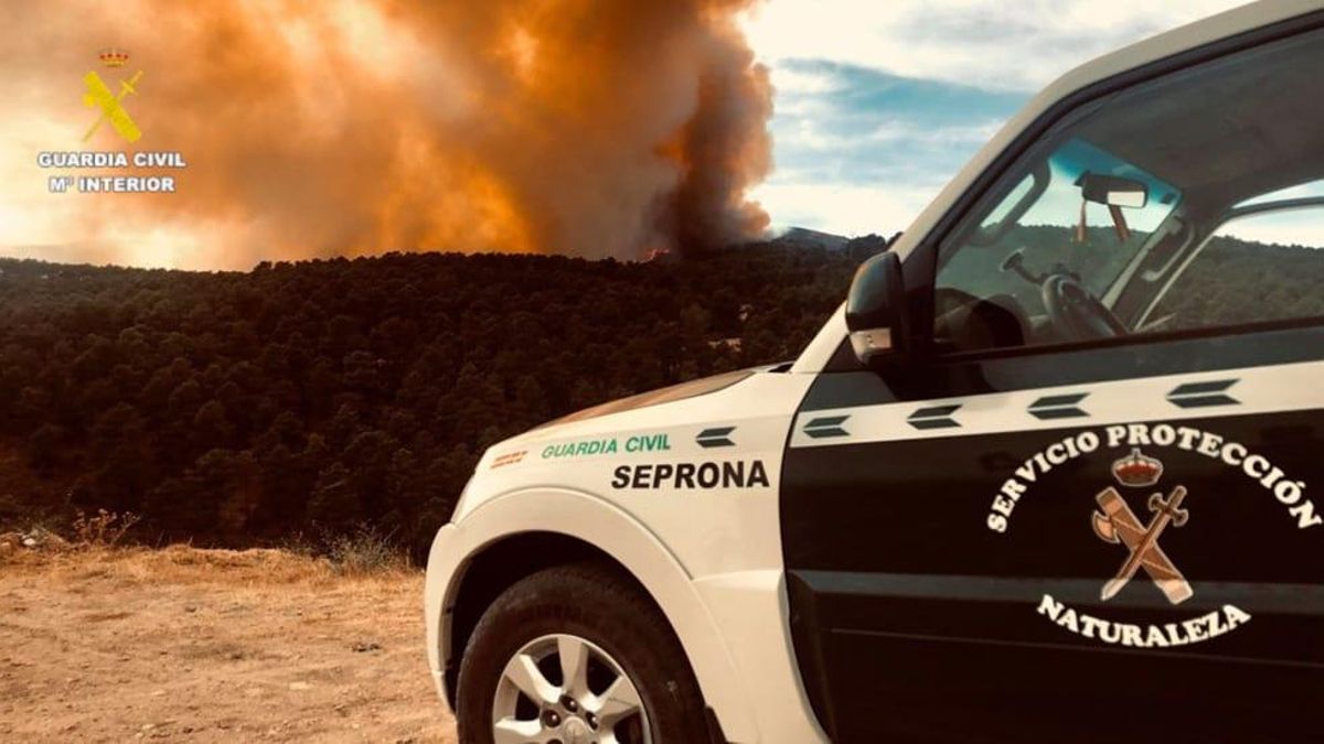La Guardia Civil investiga al presunto autor del incendio forestal de Berrocal de Huebra, Salamanca