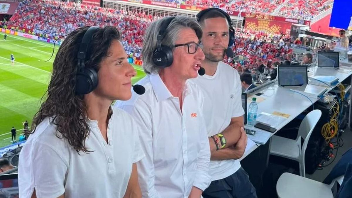Vero Boquete, Juan Carlos Rivero y Mario Suárez, comentaristas de RTVE