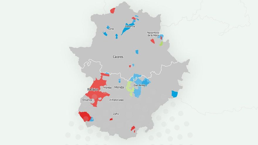 Los resultados de las elecciones en Extremadura 2025, municipio a municipio