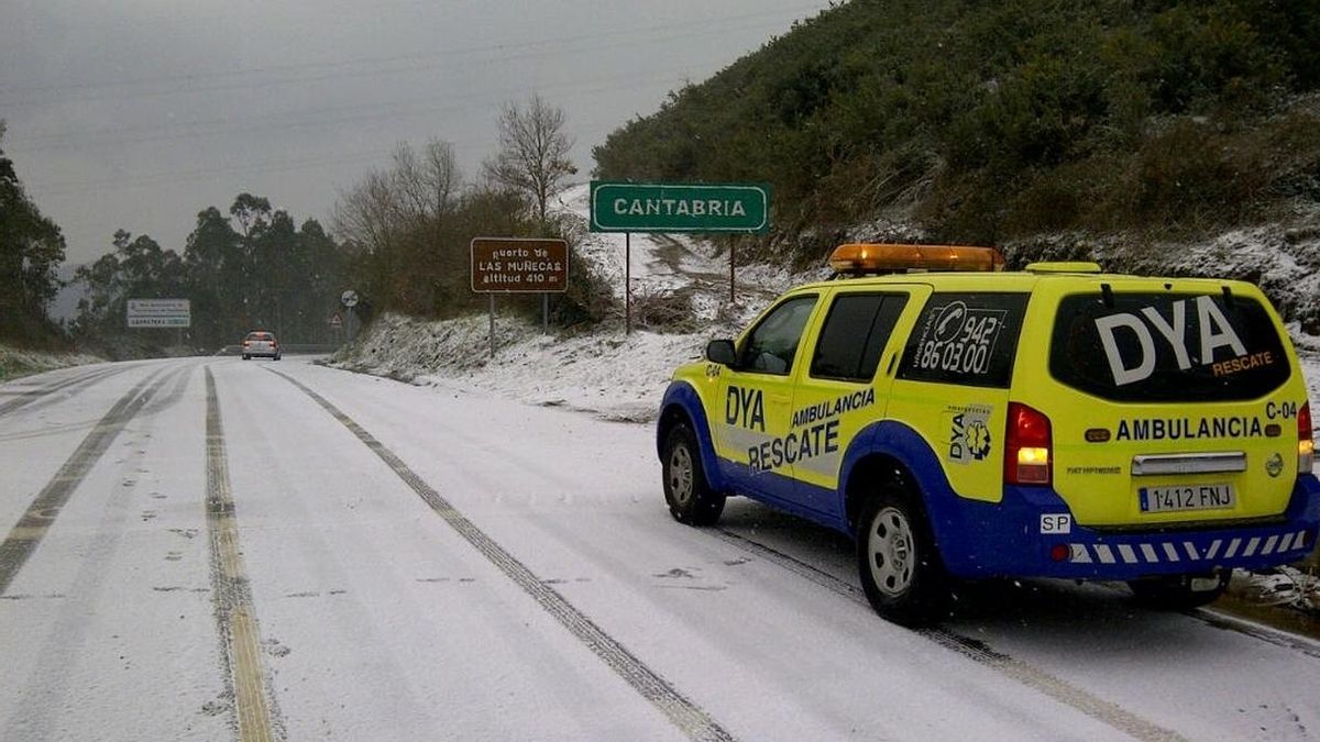 Cerrados por la nieve los puertos de Lunada y Estacas de Trueba