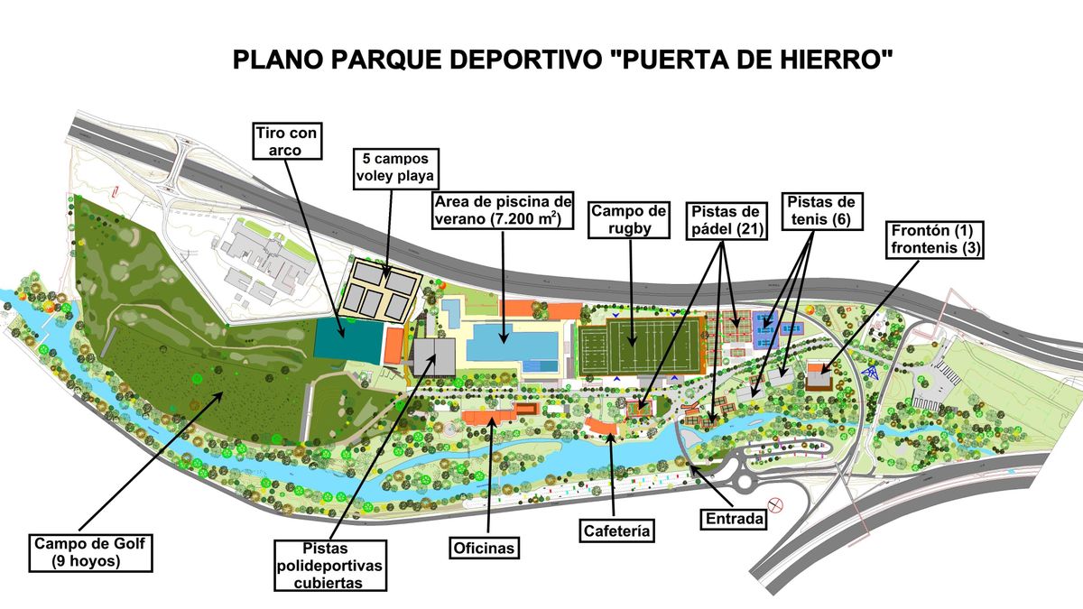 Plano del Parque Deportivo Puerta de Hierro