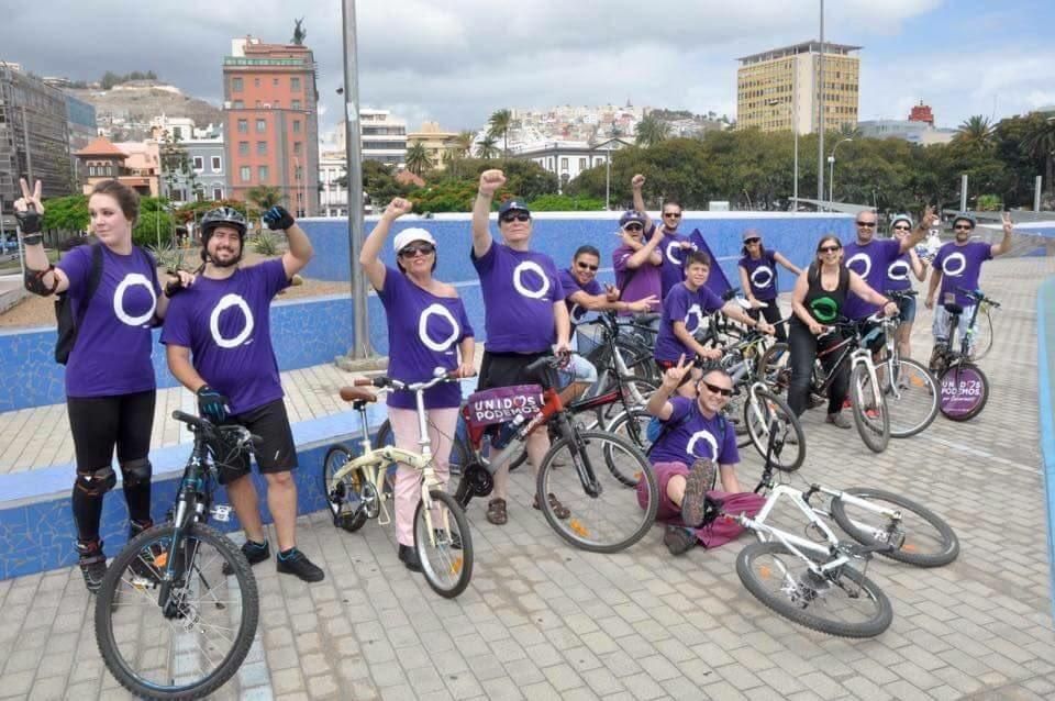 Bicicletada de Podemos por Las Palmas de Gran Canaria.