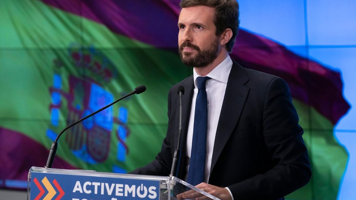 El líder del PP, Pablo Casado, preside la reunión del Comité Ejecutivo del PP que se ha celebrado vía telemática. En Madrid, 3 de noviembre de 2020.