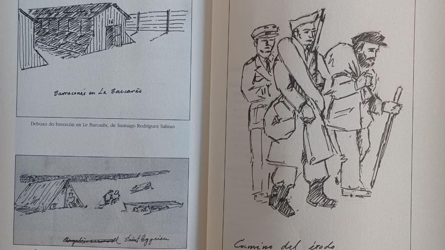 Dibujos hechos por Santiago Rodríguez Salinas en los campos de concentración franceses