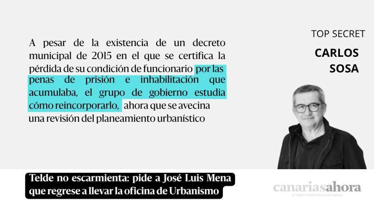 Telde’s Repeated Mistakes: Urging José Luis Mena to Return as Head of Urban Planning Office