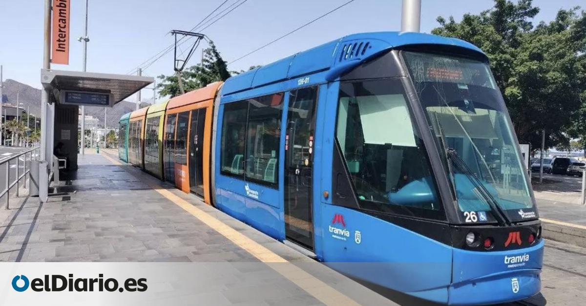 Un tranvía choca contra una guagua en Tenerife