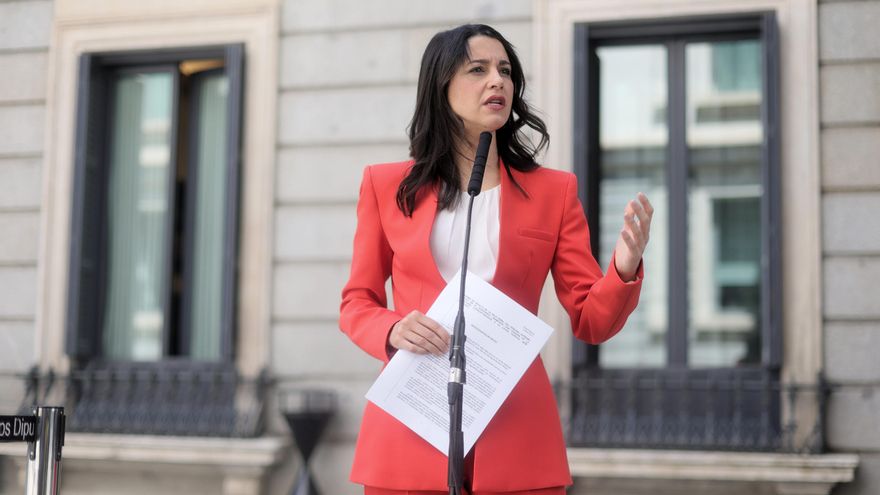 La presidenta de Ciudadanos, Inés Arrimadas, en el Congreso de los Diputados.