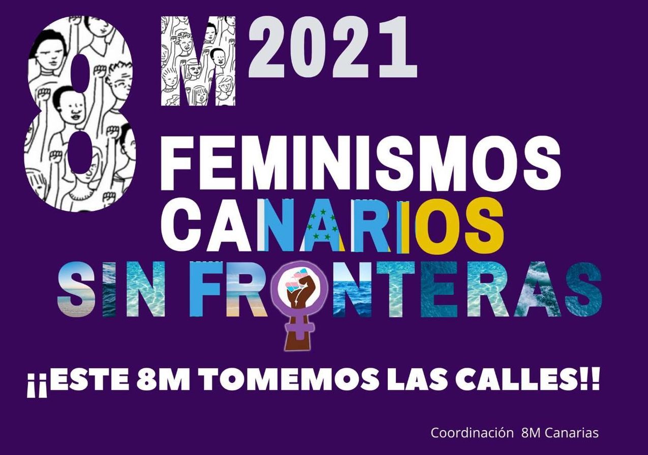 Cartel del 8M 2021 en Canarias difundido por las plataformas feministas.