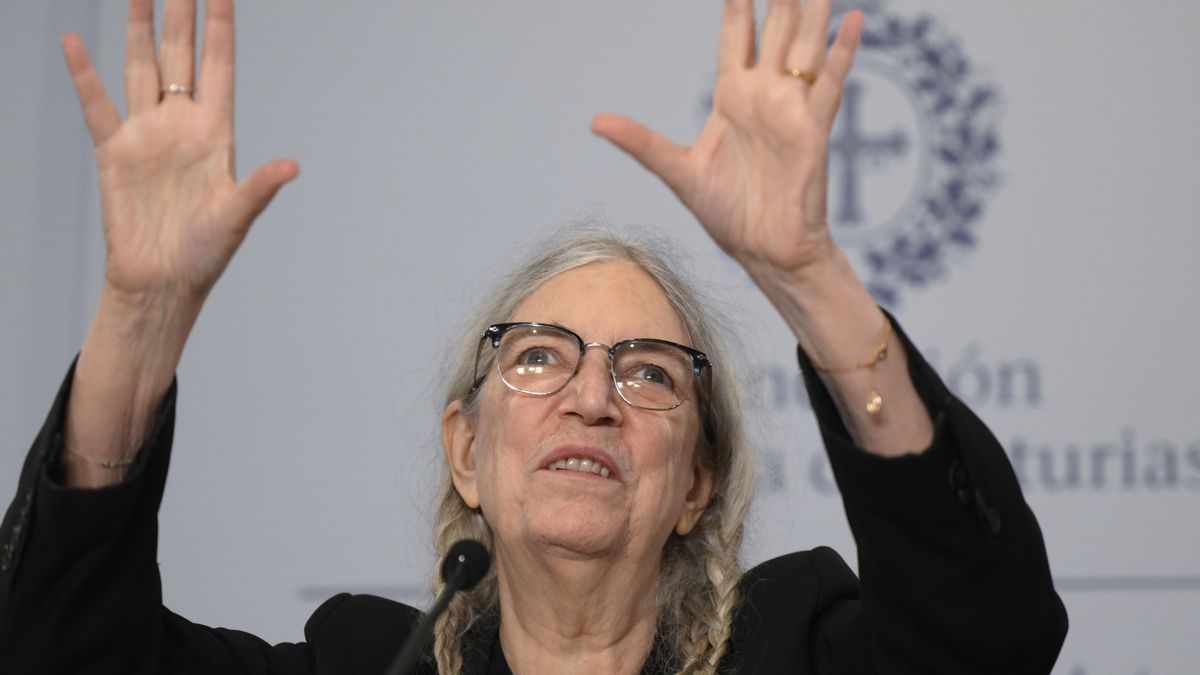 La cantante Patti Smith, durante la rueda de prensa celebrada este martes en Oviedo.