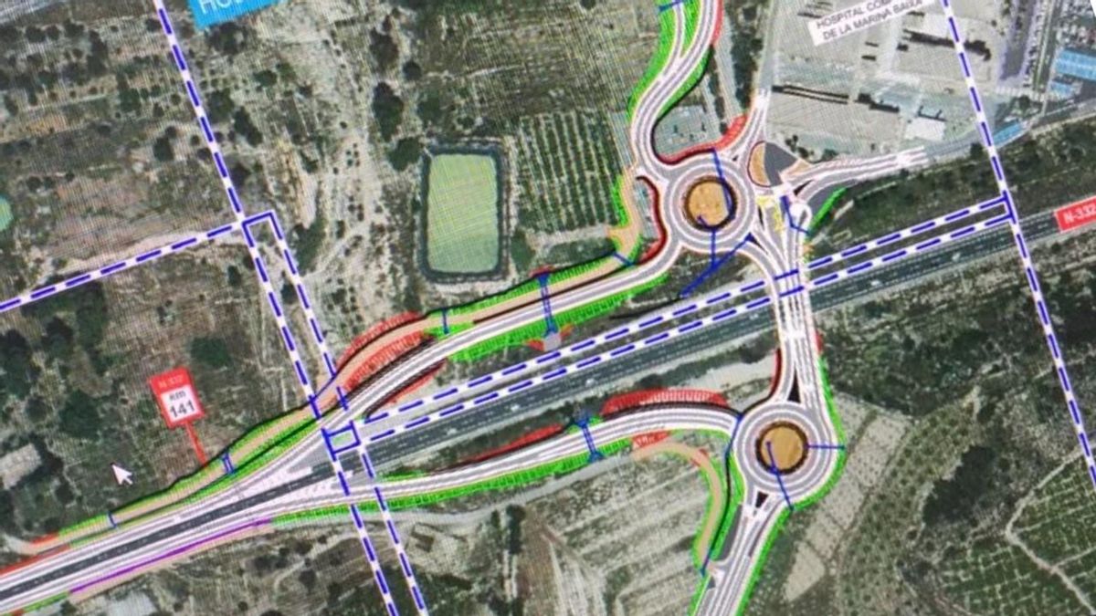 Imagen del proyecto de remodelación de accesos al Hospital de la Marina Baixa.