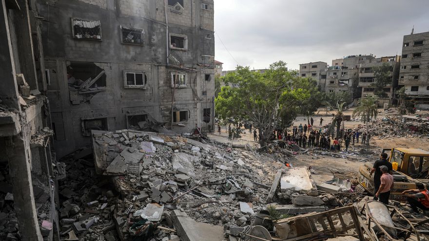 Daño provocado por um bombardeo israelí en Gaza. EFE/EPA/MOHAMMED SABER