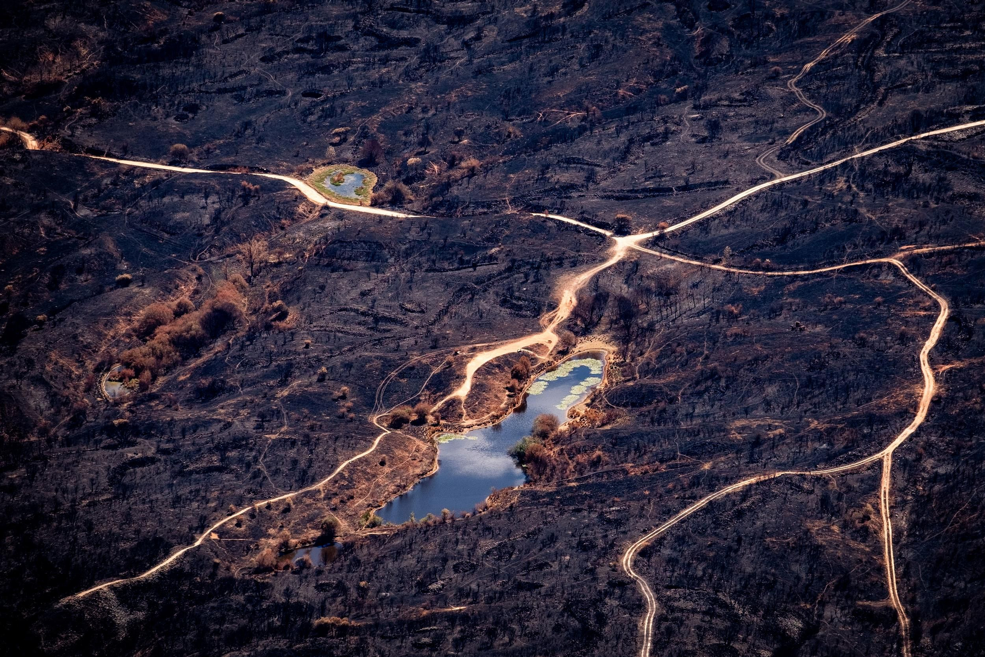 La desolación de Las Médulas tras los incendios, a vista de pájaro de Greenpeace
