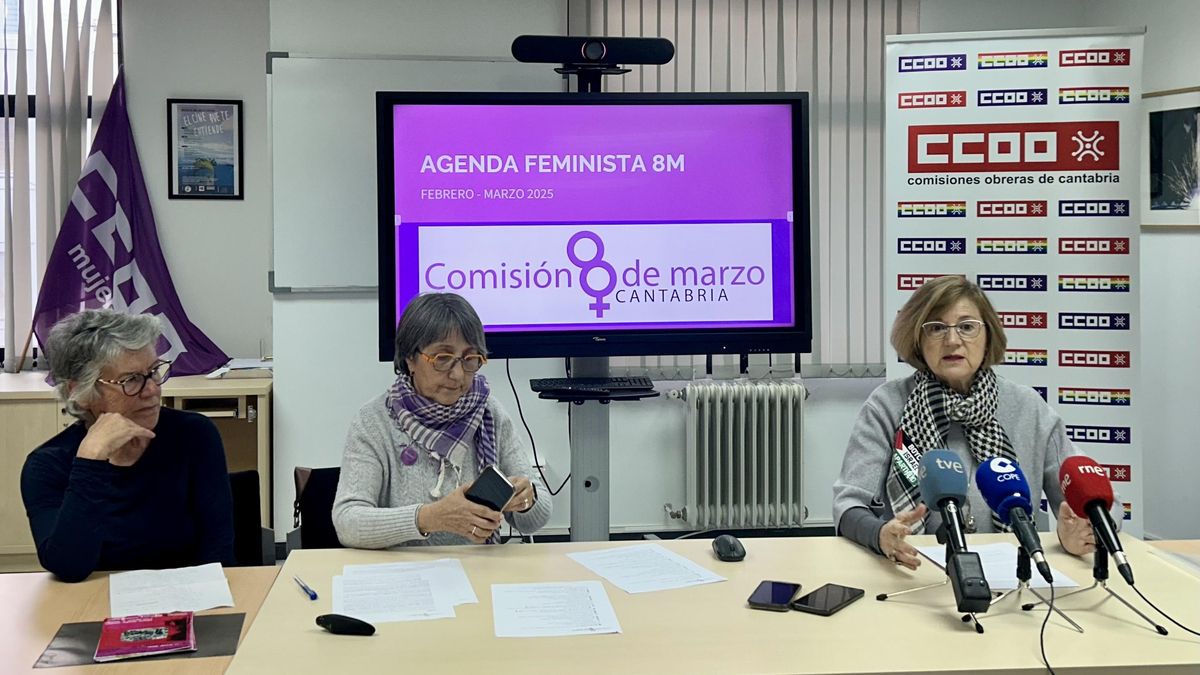 Rueda de prensa de la Comisión 8M en Cantabria.