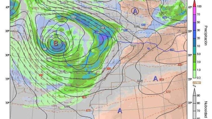 Una borrasca atlántica amenaza con traer lluvias a Canarias la víspera de Reyes