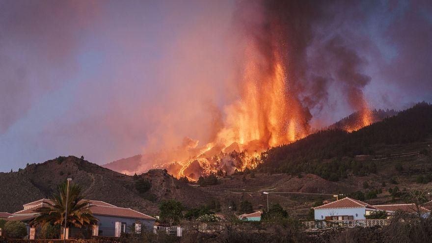El volcán de La Palma, en su primer día de erupción