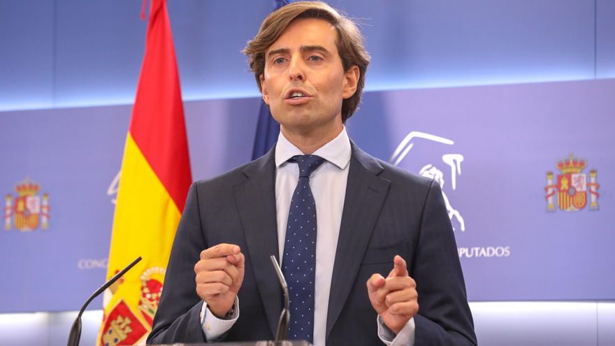 El vicesecretario de Comunicación del Partido Popular, Pablo Montesinos, durante una rueda de prensa en el Congreso de los Diputados, a 10 de septiembre de 2021, en Madrid (España).