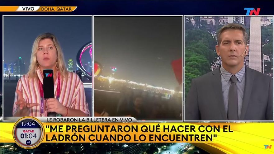 Roban en directo a una reportera argentina en Qatar: "Me preguntaron qué pena quería que le pusieran"