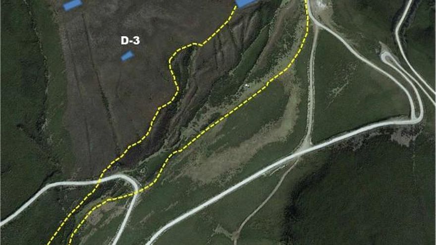 Vista general de las labores mineras en el Morredero