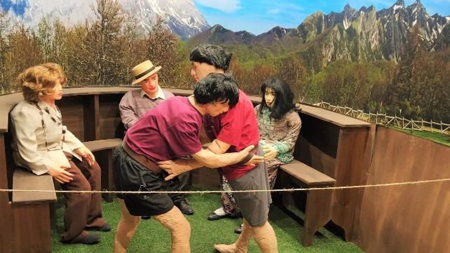 Escena del Museo Etnográfico de Riaño de Lucha Leonesa