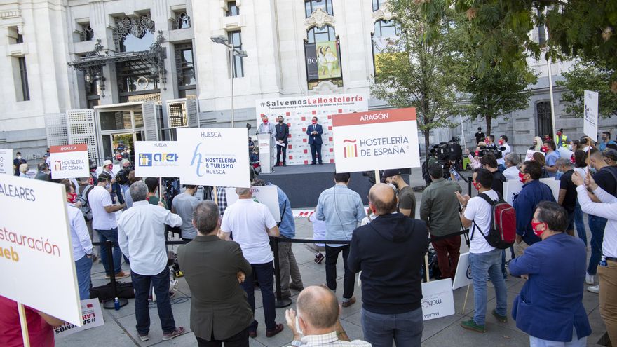 Concentración de los hosteleros en Madrid
