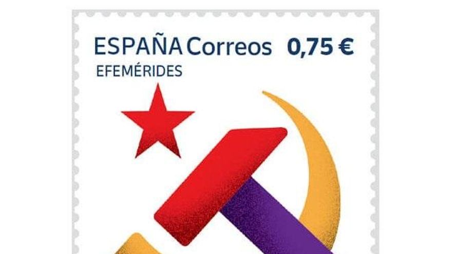Sello de Correos conmemorativo del centenario del Partido Comunista