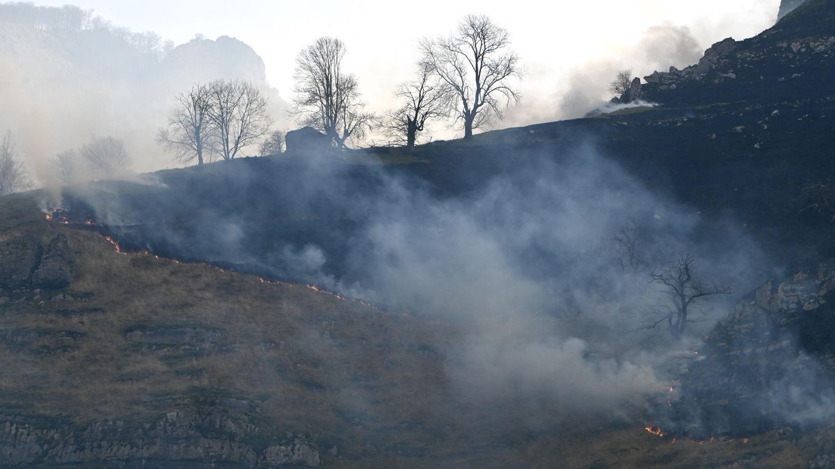 Incendio forestal en Cantabria el pasado mes de febrero