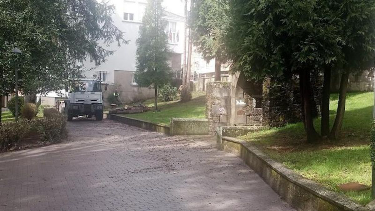 Trabajos en parques y jardines de Villablino.