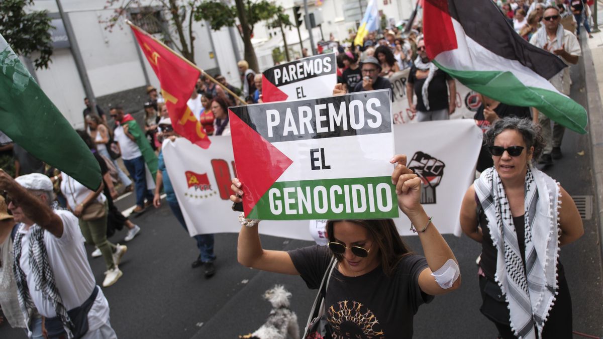 Marcha en apoyo de Palestina en las calles de Santa Cruz de Tenerife este mes de octubre.
