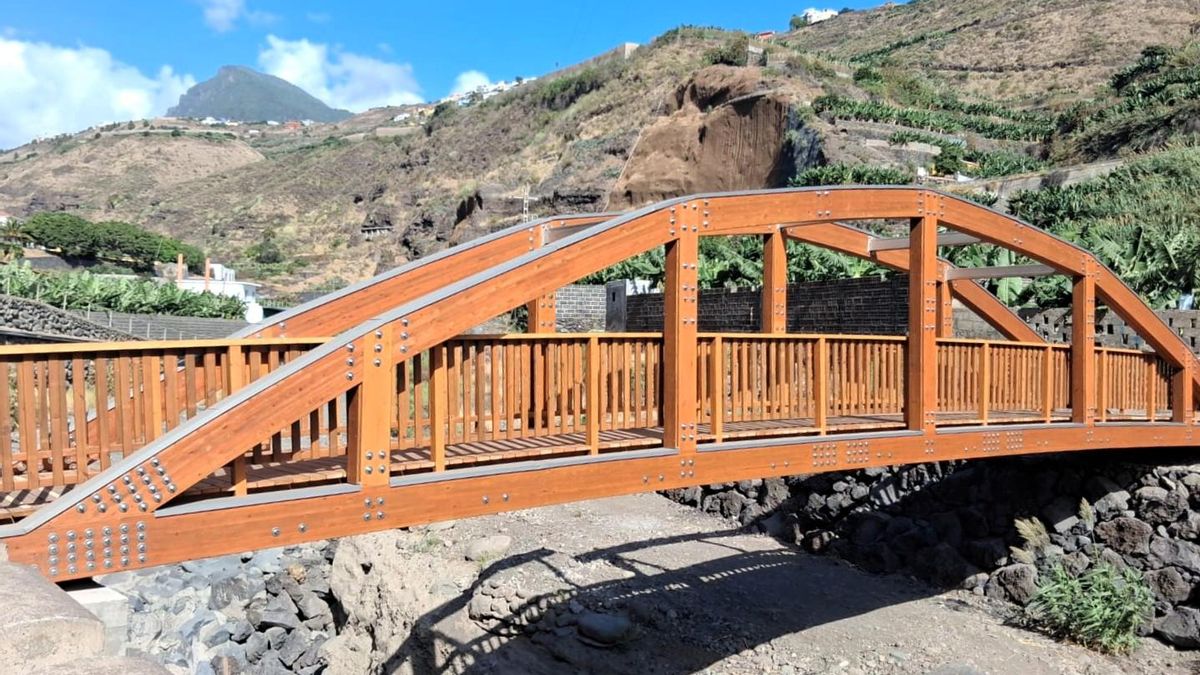 Concluida la pasarela en el barranco de Las Angustias incluida en el Plan de Sostenibilidad ‘La Palma Reserva de la Biosfera’