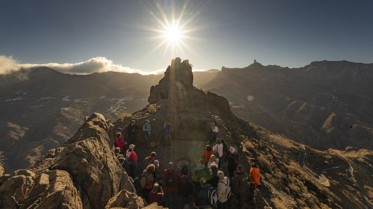 Espectáculo solar durante el equinoccio en el almogarén del Bentayga para recibir de nuevo al otoño