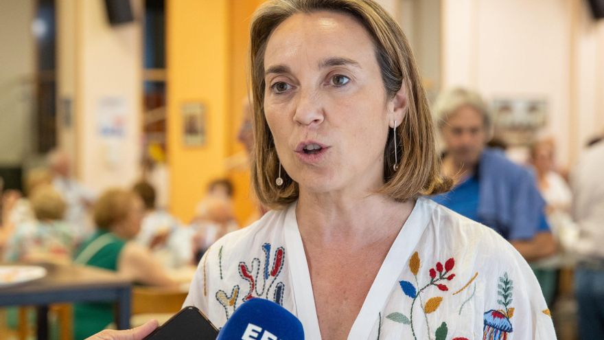 La secretaria general del PP, Cuca Gamarra, el pasado sábado en La Rioja. EFE/Raquel Manzanares.