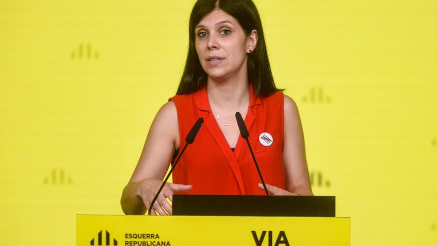 La secretaria general adjunta y portavoz de ERC, Marta Vilalta, en rueda de prensa telemática.