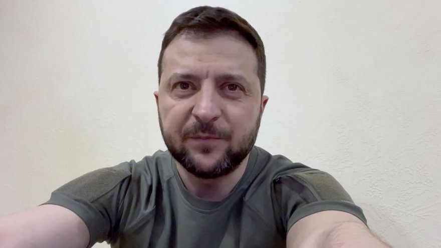 El presidente ucraniano, Volodímir Zelenski, en un mensaje a la nación.